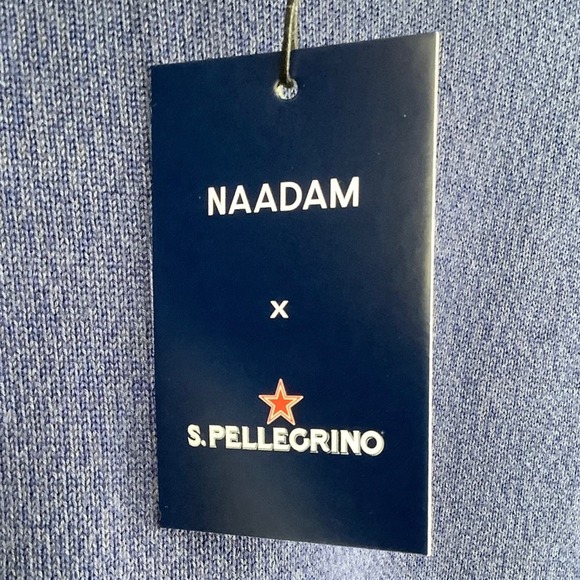 NEW! NAADAM x S.Pellegrino Size XS Basic Crew Navy Sweater $295 msrp J7-9 - Picture 9 of 11